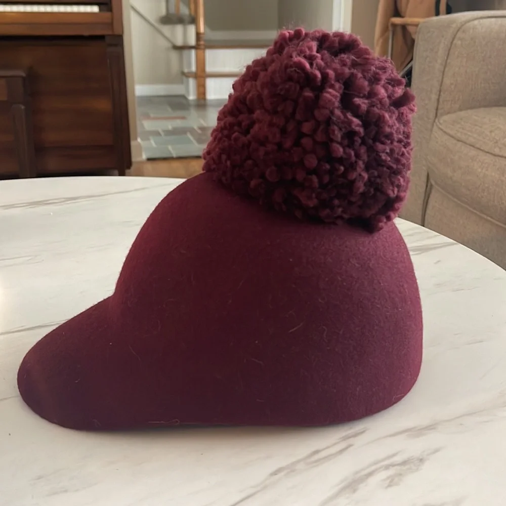 BCBG MaxAzria Burgundy Hat - Picture 3 of 6